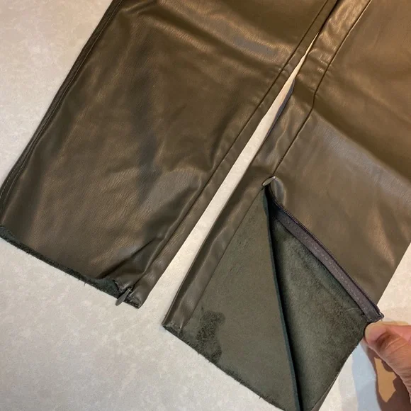 New Zara Forest Green Faux Leather Skinny Legging Pants Size L Wtags green⭐️⭐️⭐️ - Picture 13 of 17